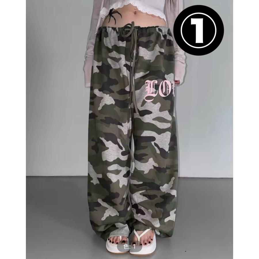 その他ブランド / Y2K/DONNA MENA/ボトム/S/コットン/KHK/カモフラ 迷彩柄 パンツ カモフラ 韓国 ストリート系 ダンス 衣装 Y2K
