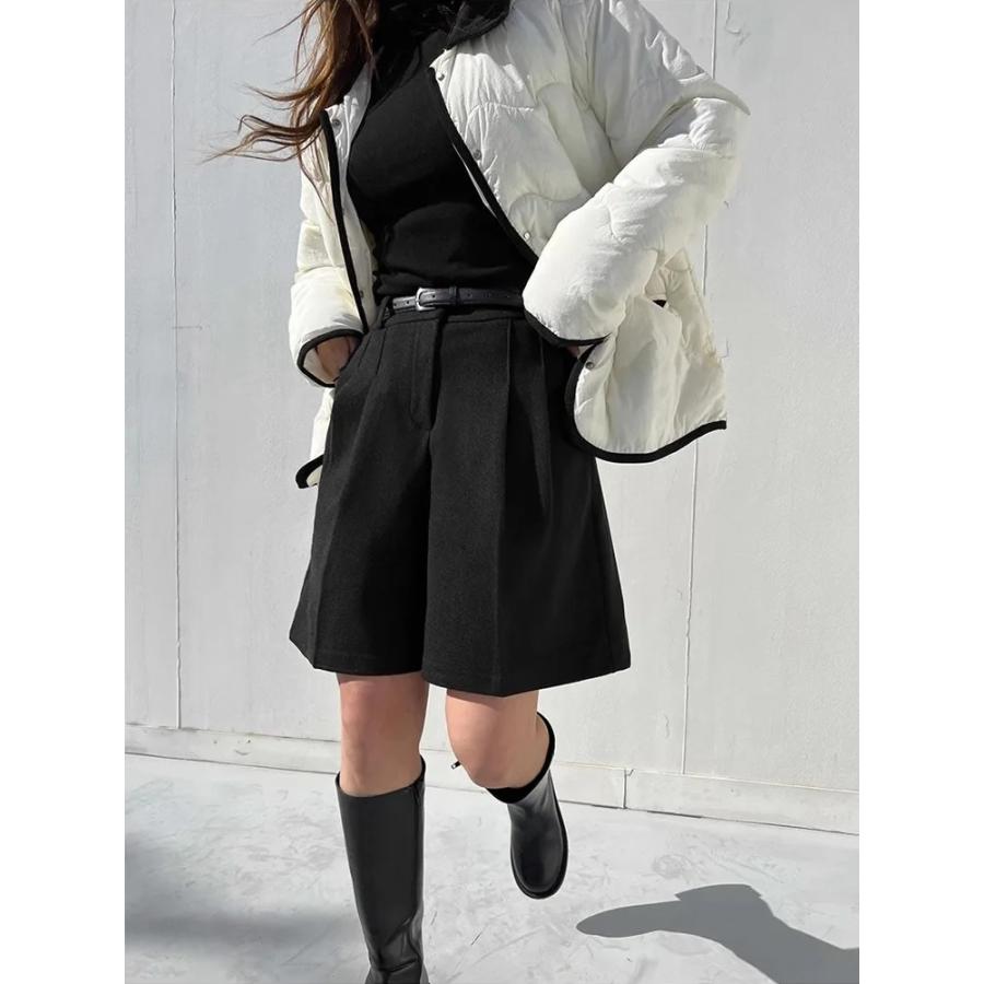 ウール調 ショートパンツ ハーフパンツ 韓国 ストリート系 レディース