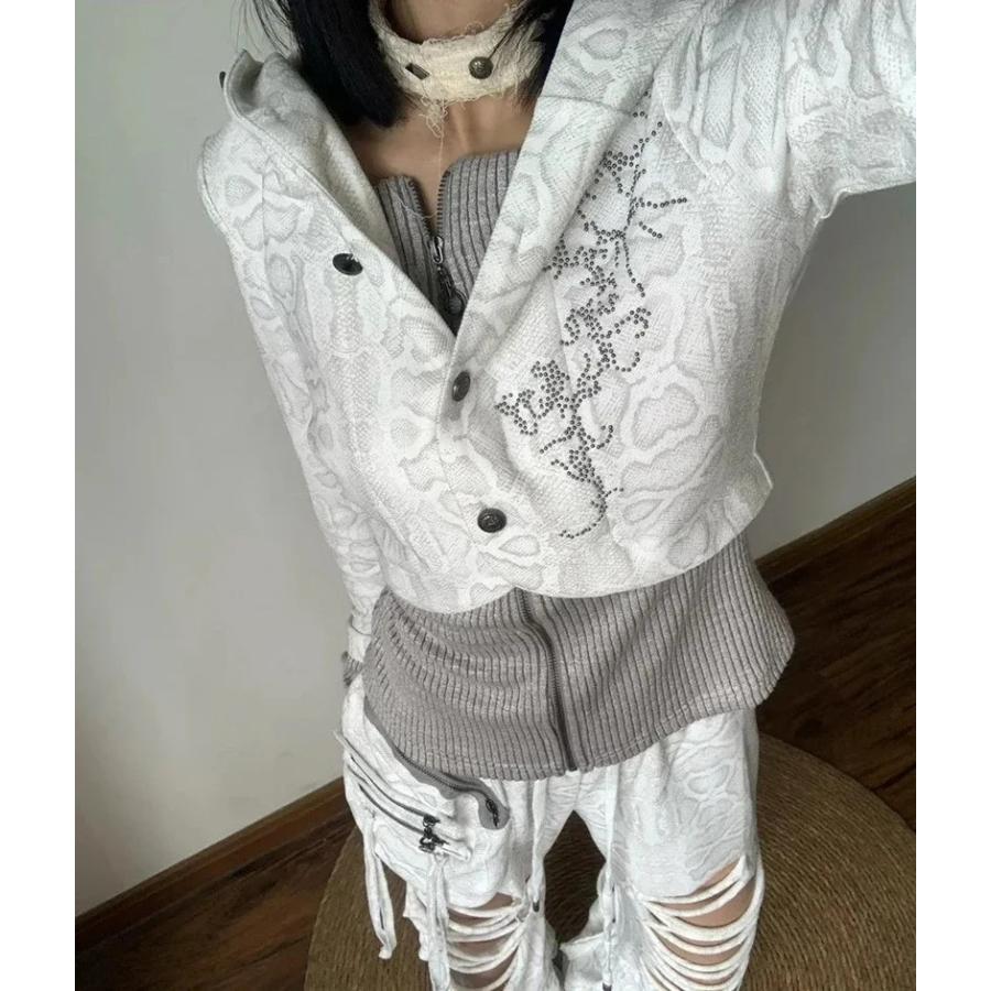 重ね着風 パーカー ロンT 長袖 トップス Tシャツ フェイク 韓国