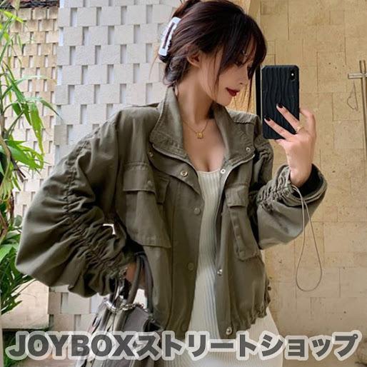 ショート丈 シャーリング ギャザー ミリタリー ジャケット 韓国 オルチャン ストリート レディース Au 1152 Au 1152 Joyboxストリートショップ 通販 Yahoo ショッピング