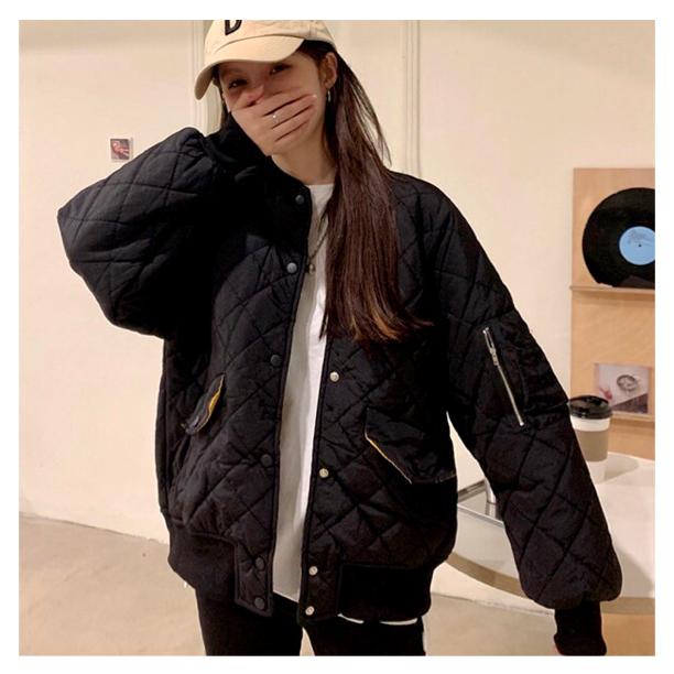 Sale Off キルティング ブルゾン 中綿 韓国 ストリート Hiphop 原宿系 オルチャン ジャケット ジャンパー Ma1 K Pop レッスン着 レディース Au 13