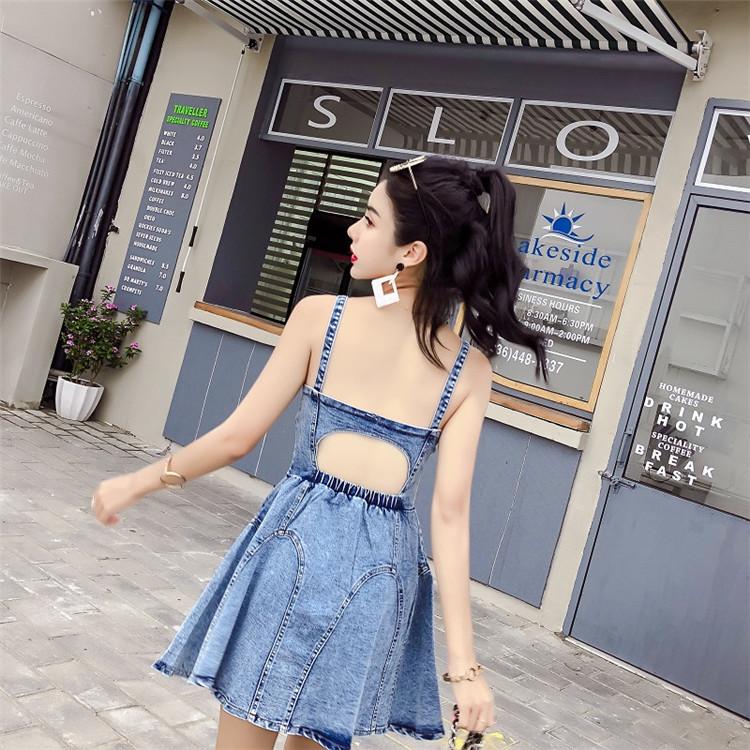 背中あき デニム キャミ ワンピース フレア 韓国 オルチャン ストリート K Pop 背中見せ 原宿系 ケミカル ミニ ショート丈 ジーンズ J 1458 J 1458 Joyboxストリートショップ 通販 Yahoo ショッピング