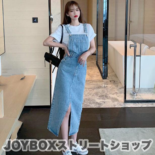 デニム サロペット ロング ワンピース スリット 韓国 オルチャン K Pop ストリート 原宿系 キャミ ジーンズ ノースリーブ J 1510 J 1510 Joyboxストリートショップ 通販 Yahoo ショッピング