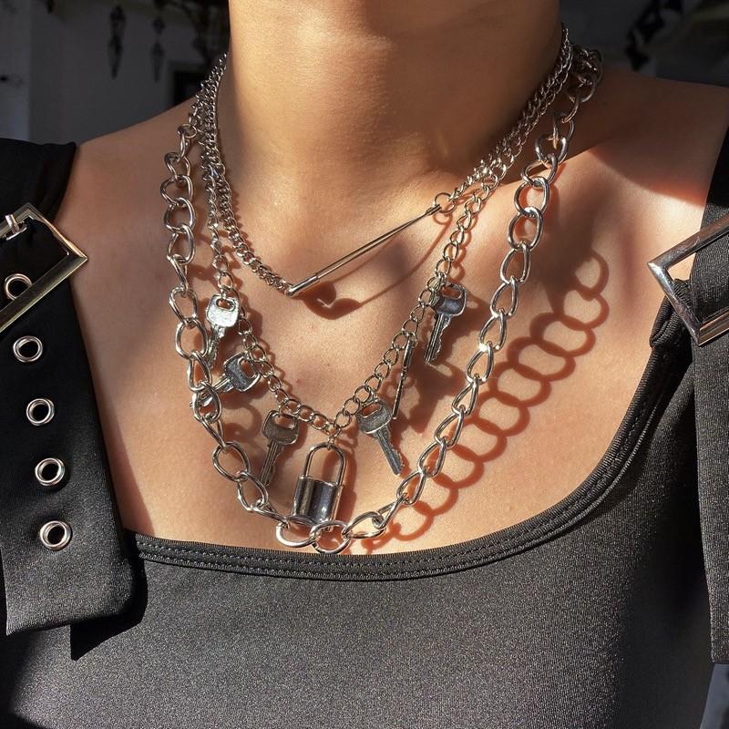 ネックレス セット 鍵 南京錠 韓国 オルチャン ストリート K Pop 派手 Hiphop 原宿系 安全ピン チェーン ダンス 衣装 アクセサリー Jw 172 メール便ok Jw 172 Joyboxストリートショップ 通販 Yahoo ショッピング