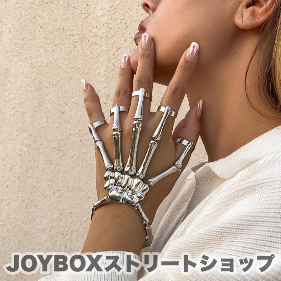 フィンガー ブレスレット 指輪 アームカバー 骨 スカル 韓国 ストリート モード Y2K ボーン HIPHOP 原宿系 ダンス 衣装 コーデ ファッション レディース JW-495 :JW-495:JOYBOXストリートショップ 通販 ロック 指輪 モード ストリート スカル リング 20号