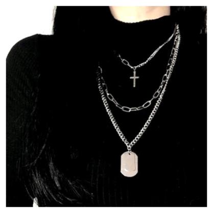 ドッグタグ ネックレス セット 韓国 ストリート オルチャン K Pop Hiphop クロス ダンス 衣装 原宿系 V系 チェーン アクセサリー Jw 53 メール便ok Jw 53 Joyboxストリートショップ 通販 Yahoo ショッピング
