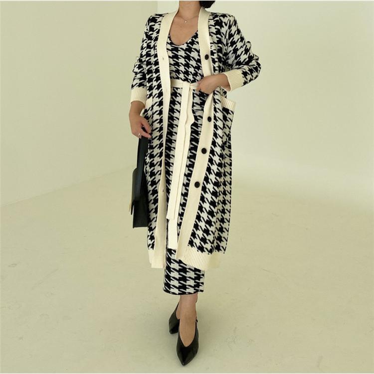 千鳥格子 ニット ワンピース セット 韓国 重ね着 カーディガン ノースリーブ コンサバ 上品 アンサンブル K Pop 長袖 オルチャン トップス Ni 852 Ni 852 Joyboxストリートショップ 通販 Yahoo ショッピング