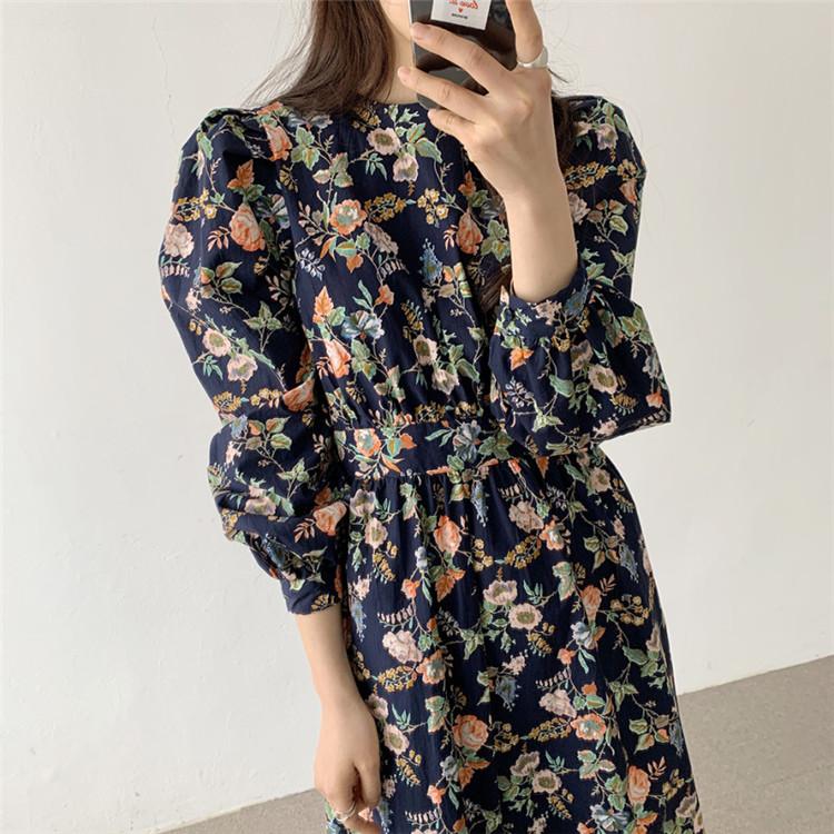 花柄 ロング ワンピース 韓国ファッション オルチャン ストリート K Pop フレア マーメイド 派手 可愛い 総柄 ボタニカル 華やか 長袖 原宿系 Op 1434 Op 1434 Joyboxストリートショップ 通販 Yahoo ショッピング