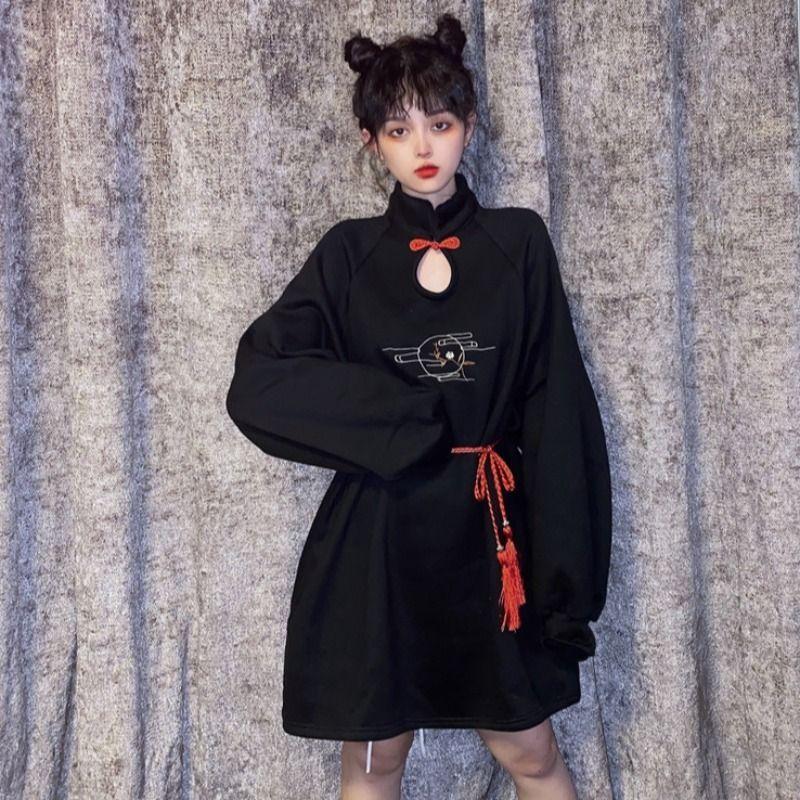 チャイナ ワンピース 韓国 長袖 オルチャン 原宿系 K Pop チュニック ストリート V系 ダンス 衣装 Hiphop ミニ ショート丈 カンフー Op 1531 メール便ok Op 1531 Joyboxストリートショップ 通販 Yahoo ショッピング