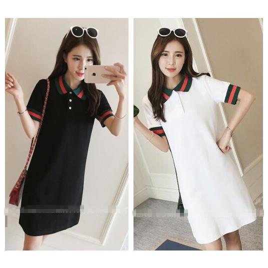 ポロ シャツ ワンピース ライン 韓国 オルチャン 高級感 上品 きれいめ レトロ コンサバ ブラウス 半袖 ショート丈 Op 275 メール便ok Op 275 Joyboxストリートショップ 通販 Yahoo ショッピング