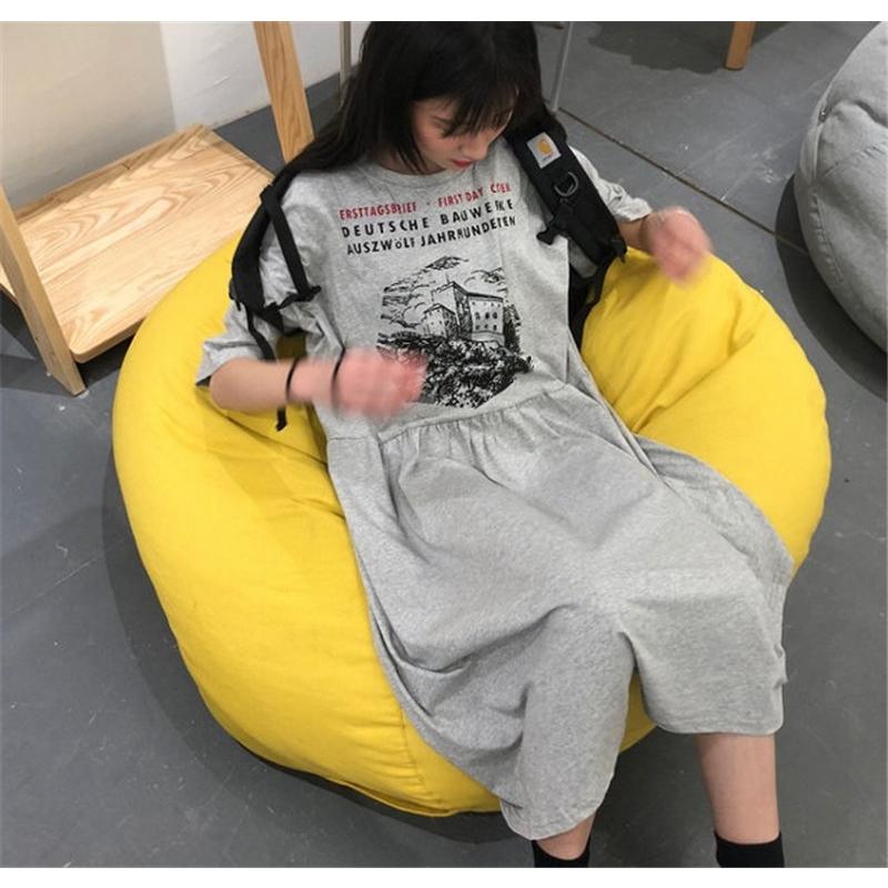 Tシャツ ワンピース 韓国 オルチャン ストリート 半袖 ロング ロゴ K Pop アメカジ 原宿系 マキシ丈 プリント Op 4 メール便ok Op 4 Joyboxストリートショップ 通販 Yahoo ショッピング