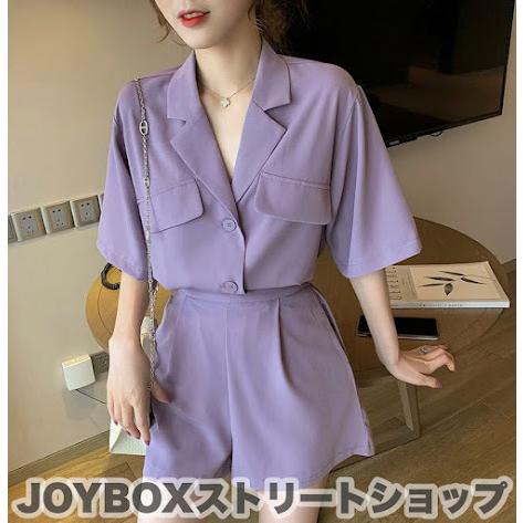 セットアップ パンツ ショート ジャケット シャツ 半袖 レディース 韓国 ダンス 衣装 ストリート オルチャン K Pop 原宿系 ボトムス アウター Se 434 Se 434 Joyboxストリートショップ 通販 Yahoo ショッピング