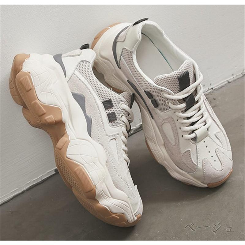 厚底 ダッド スニーカー 韓国 ストリート系 配色 靴 シューズ