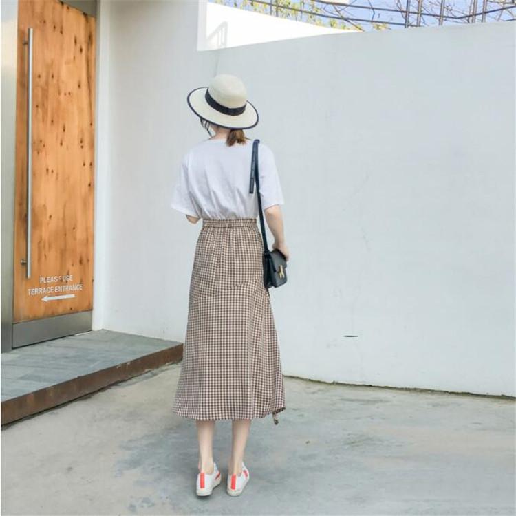 ロング スカート チェック柄 韓国 オルチャン ストリート スリット フリル きれいめ かわいい 原宿系 K Pop ガーリー ボトムス Sk 9 メール便ok Sk 9 Joyboxストリートショップ 通販 Yahoo ショッピング