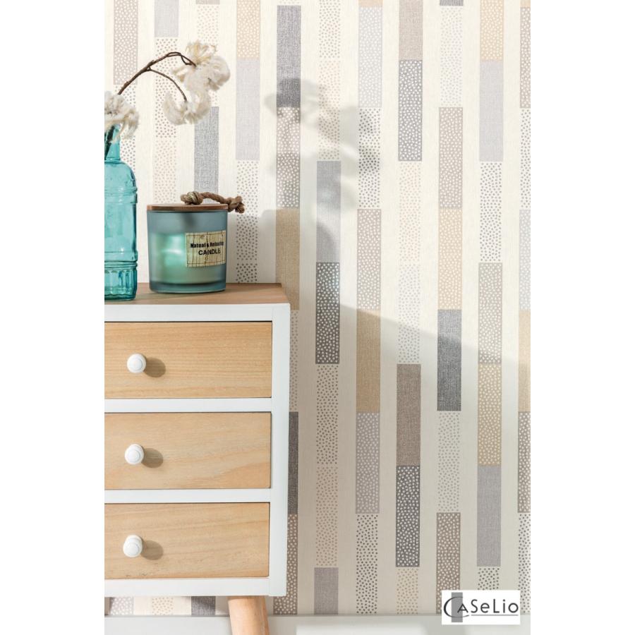 輸入壁紙 Caselio Sng Zazie4 織物 ジョイリスの輸入壁紙 グレー Caselio Sng Zazie4 ストライプ ベージュ