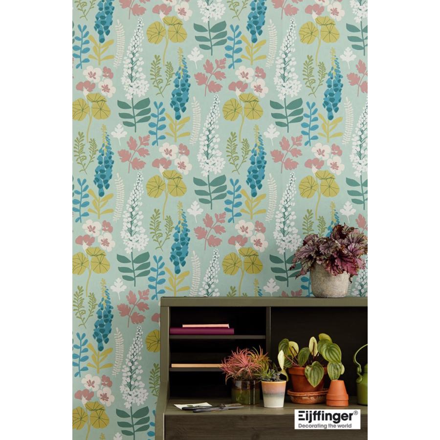 輸入壁紙 Eijffinger Fusion 植物 花 ポップ 壁紙 Eijffinger Joyris グリーン Fusion Eijffinger カラフル