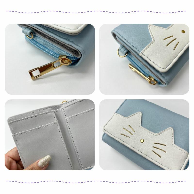 猫ちゃん × デニム 風 ★ 子ども お財布 【 キッズ 用 ポシェット 】 猫ちゃん × デニム 風 ☆ 子ども お財布 【 キッズ 用 ポシェット 】