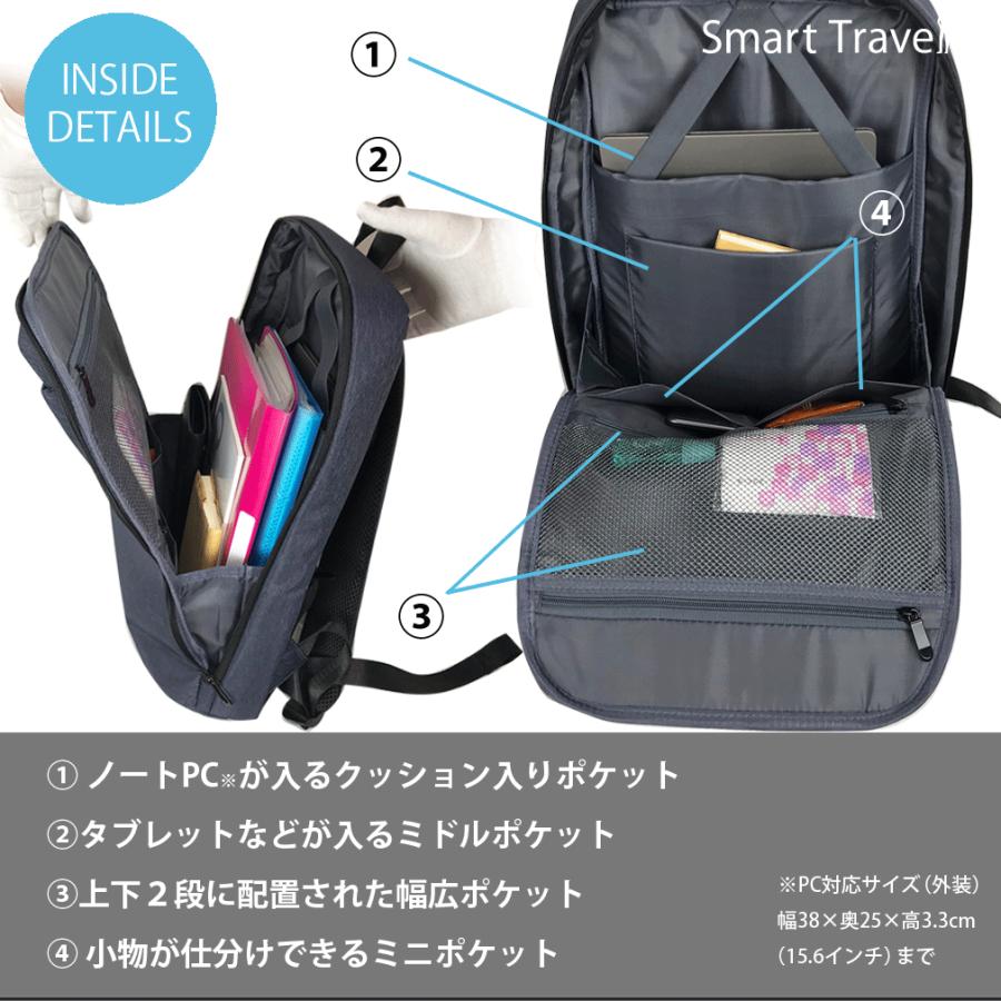 パソコン リュック 15 6インチ Pcバッグ ビジネスリュック リュック メンズ 薄い 薄型 軽量 軽い Smart Traveler スマートトラベラー St0005 Mono Be 通販 Yahoo ショッピング