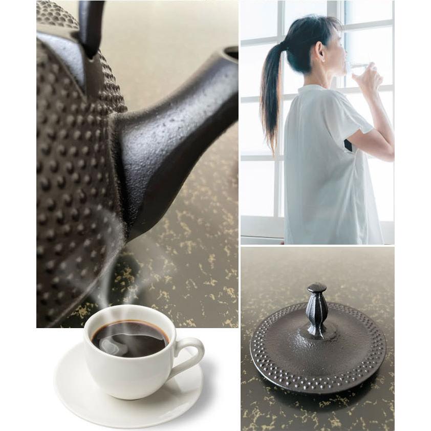 南部鉄器 鉄瓶 本物 IH対応 効果 1.5リットル ホーロー加工なし 平形アラレ 鉄分補給 白湯 国産 日本製 贈り物 プレゼント 誕生日 結婚 おしゃれ  送料無料 |  | 04