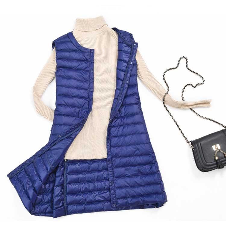 ダウンベスト ロング レディース インナーダウン ライトダウン キルティング アウター ノーカラー ジャケット 無地 ロング丈 薄手 軽量 ダウン Fs Hjd955 Joystyle 通販 Yahoo ショッピング