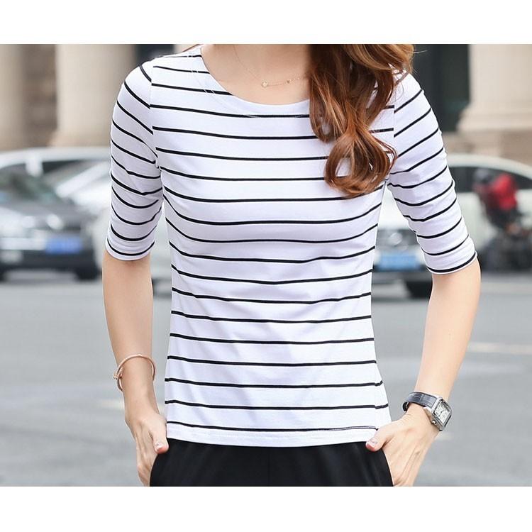 ボーダー カットソー 長袖 レディース Tシャツ 七分袖 春 秋 冬 ロンt ボーダートップス クルーネック プルオーバー コットン 綿 Fs Wm840 Joystyle 通販 Yahoo ショッピング