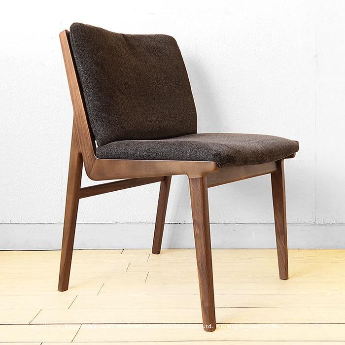 ダイニングチェア ウォールナット・レッドオーク材 背クッション付き