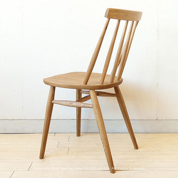 古家具】オールドカリモク ウォルナット色の無垢材ダイニングチェアB