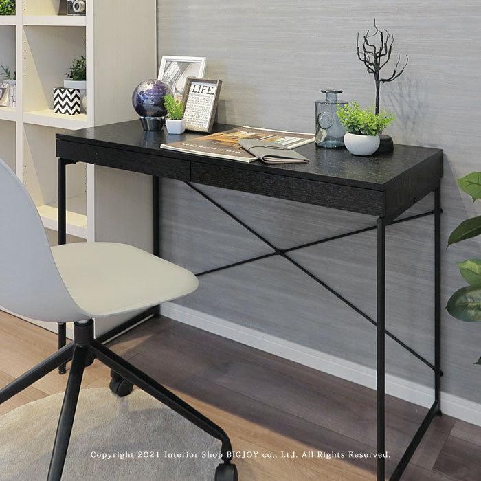 木製シンプルデスク 2引き出し付き Amazon | 引き出し2つ付きコンピュータデスク、ホームオフィス用