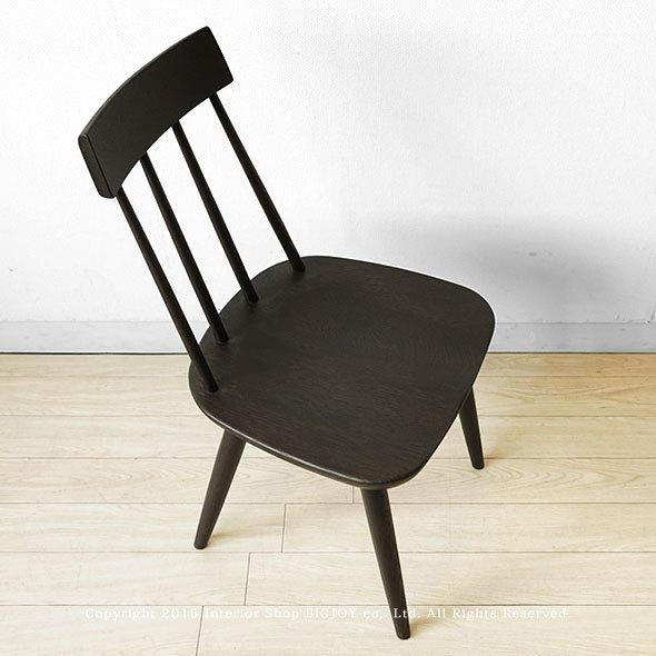 ダイニングチェア ナラ材 木製椅子 国産チェア 受注生産商品 ナラ無垢材で作られた板座 ブラック｜joystyleinterior｜02