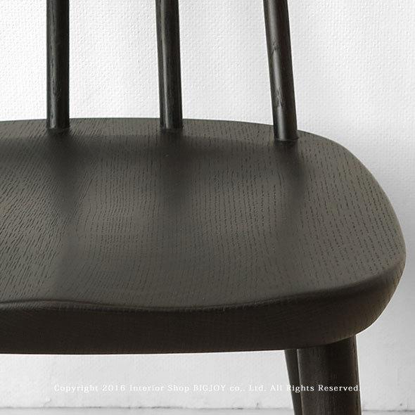 ダイニングチェア ナラ材 木製椅子 国産チェア 受注生産商品 ナラ無垢材で作られた板座 ブラック｜joystyleinterior｜03