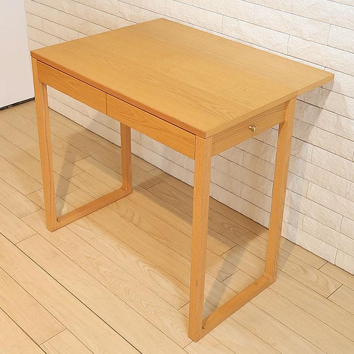 アウトレット展示品処分 IKASAS イカサ TOKI デスク 木製デスク コンパクトデスク 拡張天板付き 幅80cm 引き出し付き オーク材 奥行60cm（※チェア別売）