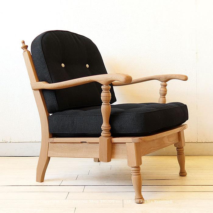 飛騨産業/No.6A ラウンジチェア リビングチェア 1人掛け 1Pソファ カフェ家具 受注生産 アンティーク調 ホワイトオーク材 ボタン締めクッション |  | 03