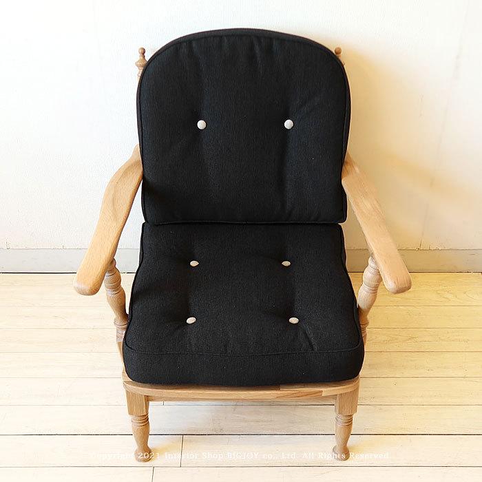 飛騨産業/No.6A ラウンジチェア リビングチェア 1人掛け 1Pソファ カフェ家具 受注生産 アンティーク調 ホワイトオーク材 ボタン締めクッション |  | 04