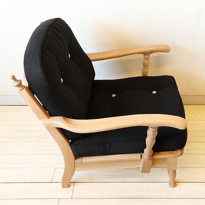 飛騨産業/No.6A ラウンジチェア リビングチェア 1人掛け 1Pソファ カフェ家具 受注生産 アンティーク調 ホワイトオーク材 ボタン締めクッション |  | 05