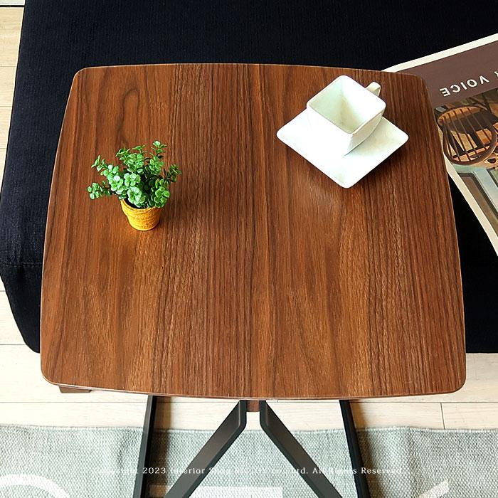 サイドテーブル コーヒーテーブル ソファ前に置きやすいコの字デザイン ウォールナット突板 スチール脚 モダンデザイン 幅44cm｜joystyleinterior｜04