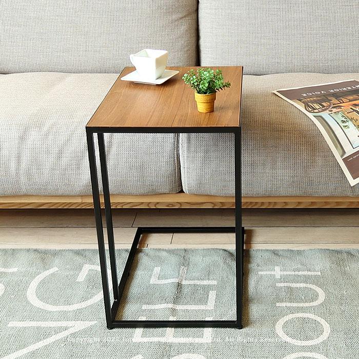 サイドテーブル コの字型テーブル レトロ ダメージ加工 ビンテージ加工