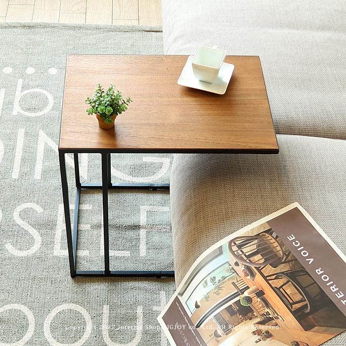 サイドテーブル コの字型テーブル レトロ ダメージ加工 ビンテージ加工