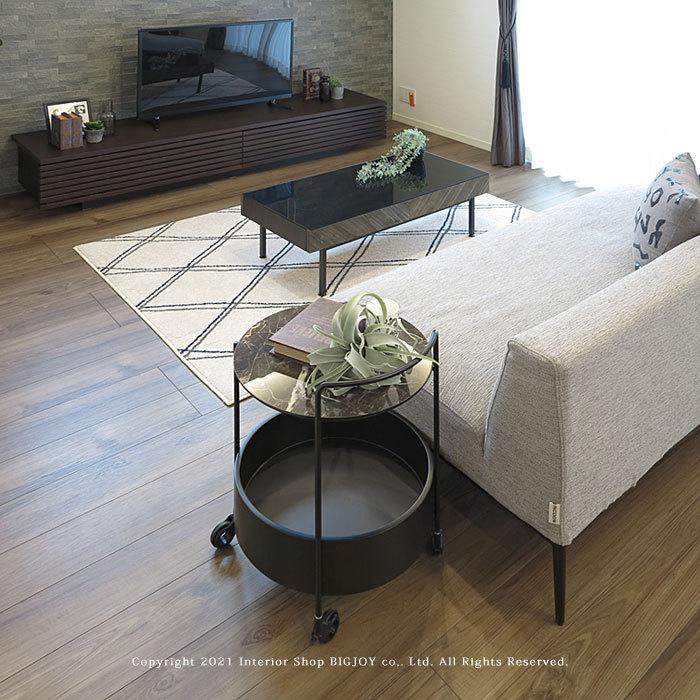 サイドテーブル ワゴンテーブル ナイトテーブル スチール ブラック