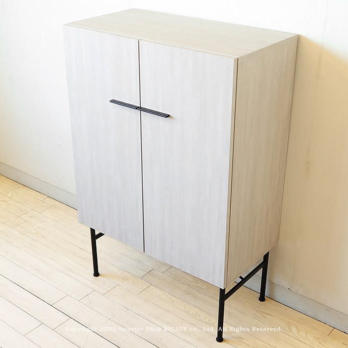 キャビネット 飾り棚 観音開き 両開き 開梱設置配送 幅80cm 石目調 