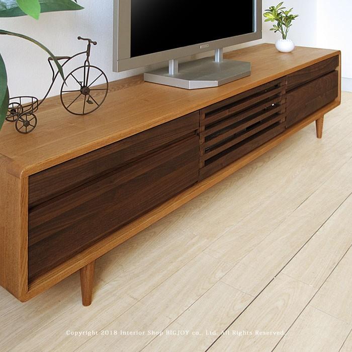 オイル仕上げ 幅180cm タモ材 ウォールナット材 ツートンカラー 角が丸い北欧テイスト テレビボード C Crust Tv180 Joystyle Interior 通販 Yahoo ショッピング