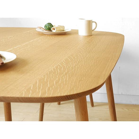 ダイニングテーブル 食卓 おにぎり型 受注生産商品 幅89cm 幅111cm 幅133cm ナラ材 ナラ無垢材 半楕円形状のかわいらしい