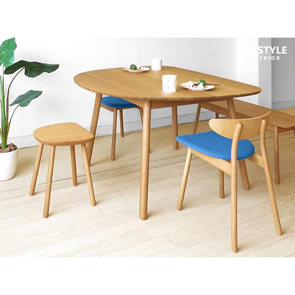 ダイニングテーブル 食卓 おにぎり型 受注生産商品 幅89cm 幅111cm 幅133cm ナラ材 ナラ無垢材 半楕円形状のかわいらしい