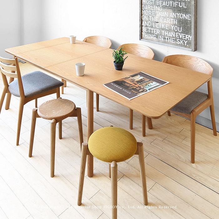 オーク材欠品中/次回入荷未定】伸長テーブル 伸張ダイニングテーブル  