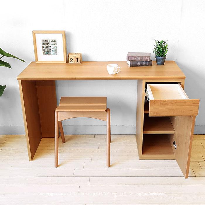 木製机 書斎机 ユニットデスク パソコンデスク 脚と開き戸 幅