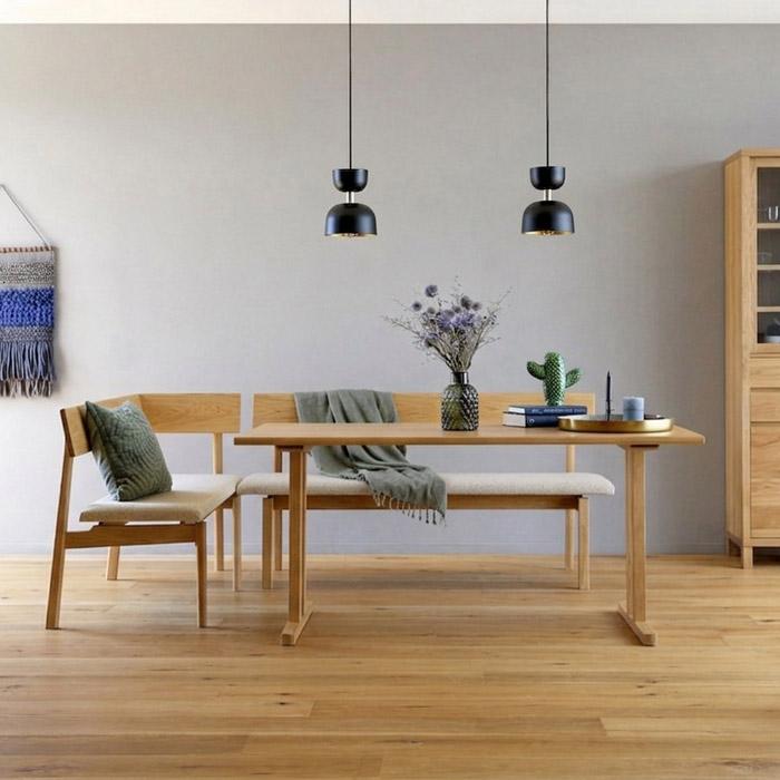 ダイニングソファ ダイニングコーナーソファ 右コーナー 左コーナー 幅120cm 125cm 130cm 135cm 受注生産商品 開梱設置配送 オーク材 無垢材 ブラック グレー