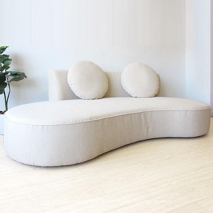 3人掛けソファ 3Pソファ カウチソファ 受注生産商品 ピロークッション付き ビーンズ型 幅200cm カバーリングソファ ロータイプ_9