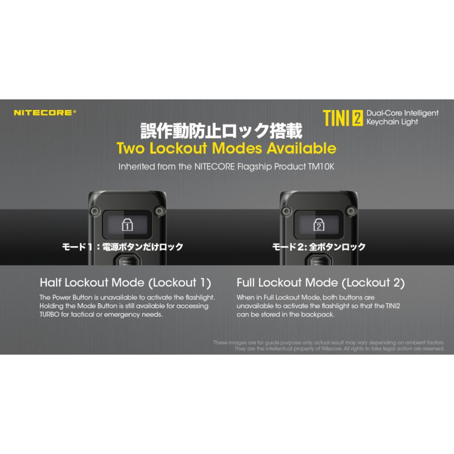 Nitecore社正規代理店 Tini2 超小型軽量多機能強力ライト 5段階光量 アウトドア 緊急時 Ip54防水 ナイトコア 充電式