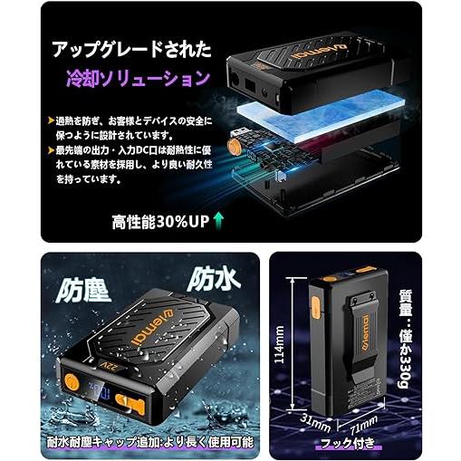 2024年 NEWモデル 25000mAh 22V高電圧出力 ファン付き作業服対応 2024年 NEWモデル 25000mAh 22V高電圧出力 ファン付き作業服対応