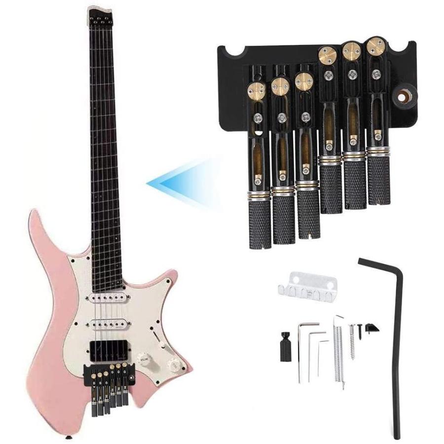 新規購入 ヘッドレスギターブリッジ キット 6弦 エレキギター用ブリッジ 耐久性 ボトムコラム サドル付き ベースブリッジ ビブラート サステイン効果 楽天ランキング1位 Kwsrbd Com