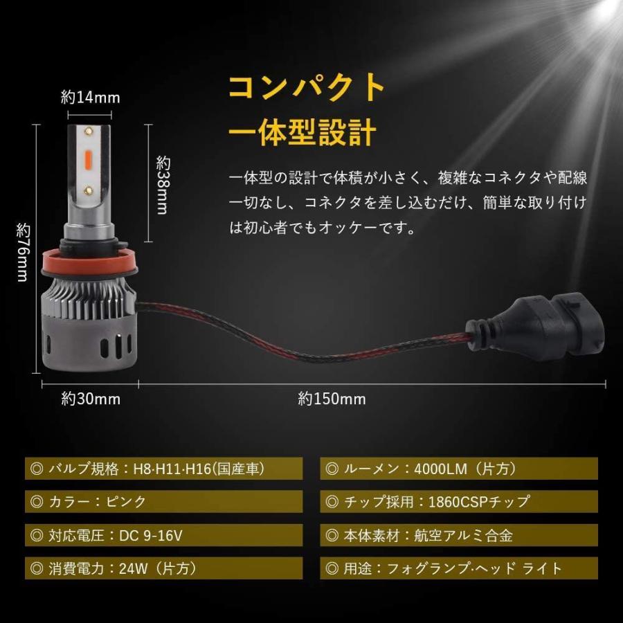 Mazero H8 H11 H16 Led フォグランプ ピンク Ledバルブ Dc 12v 車用 フォグ バルブ フォグライト 一体型 L 000 Jpストア 通販 Yahoo ショッピング